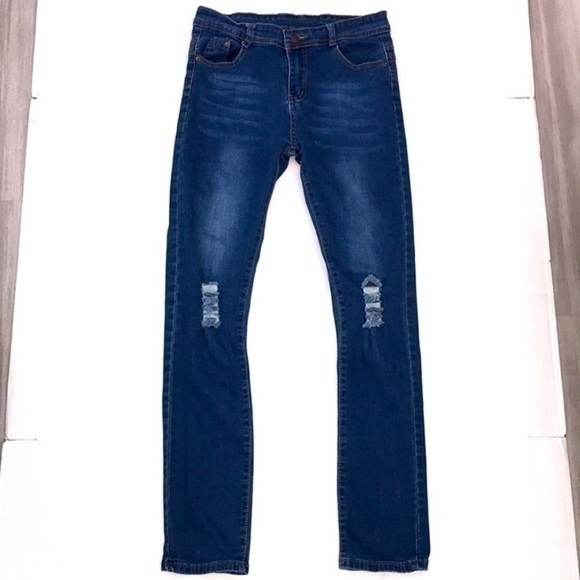 Skinny Distressed Knee Jeans - Picture 4 of 9